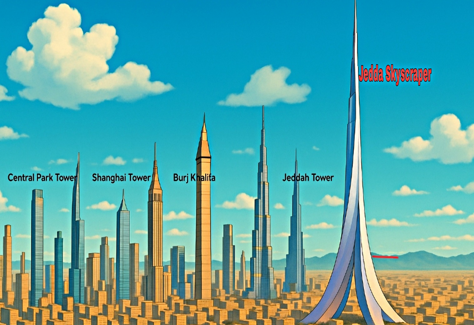 The Jeddah Tower is Future Tallest Skyscrapers with 1KM long, Costs $2 Billion